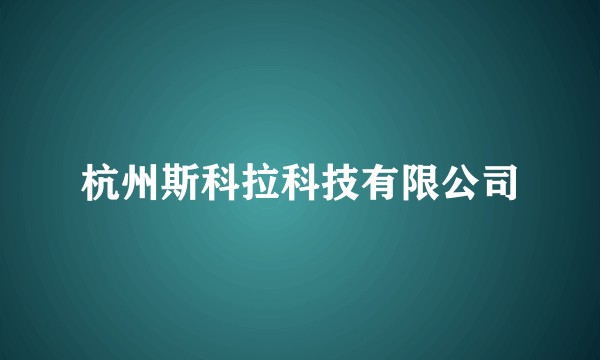 杭州斯科拉科技有限公司