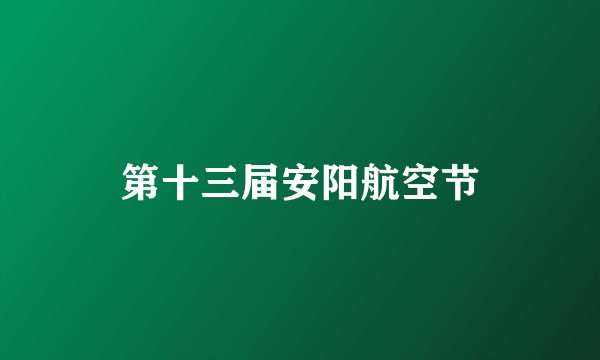 第十三届安阳航空节