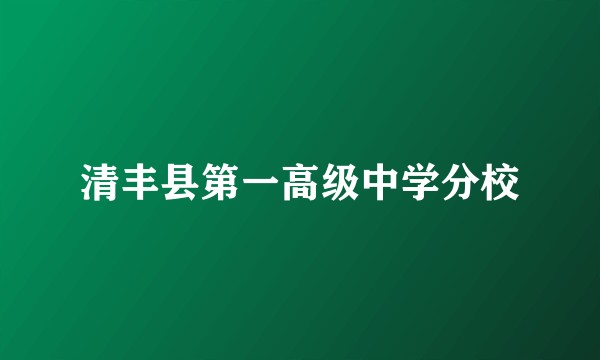 清丰县第一高级中学分校