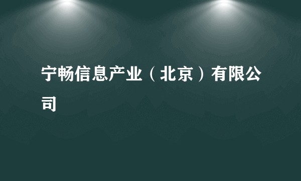 宁畅信息产业(北京)有限公司
