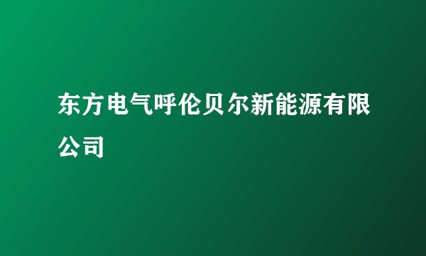 东方电气呼伦贝尔新能源有限公司