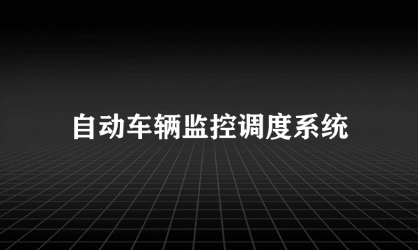 自动车辆监控调度系统