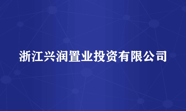 浙江兴润置业投资有限公司