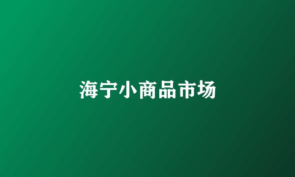 海宁小商品市场