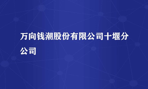 万向钱潮股份有限公司十堰分公司