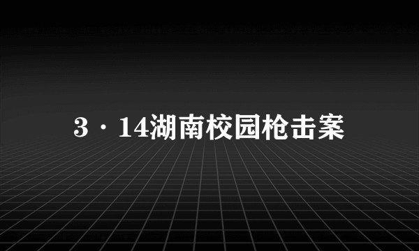 3·14湖南校园枪击案