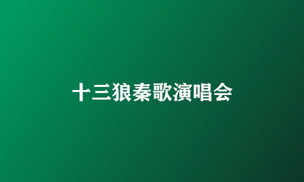 十三狼秦歌演唱会