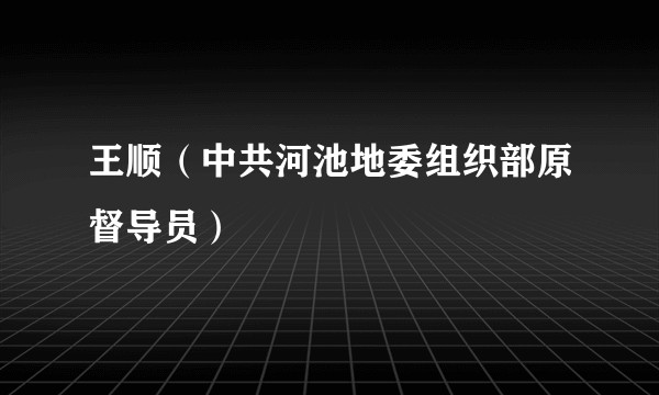 王顺(中共河池地委组织部原督导员)