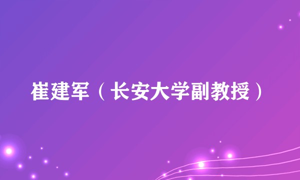崔建军（长安大学副教授）