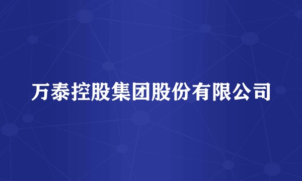 万泰控股集团股份有限公司