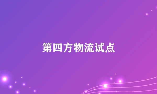 第四方物流试点