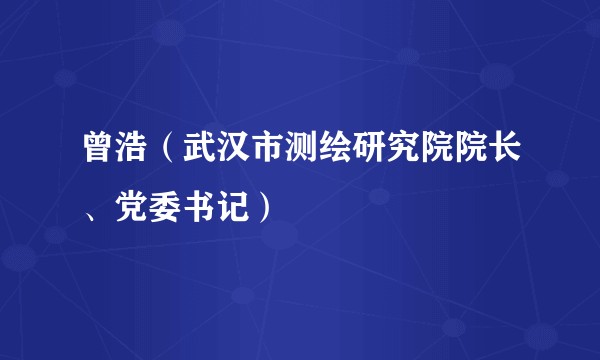 曾浩(武汉市测绘研究院院长、党委书记)