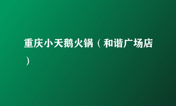 重庆小天鹅火锅（和谐广场店）