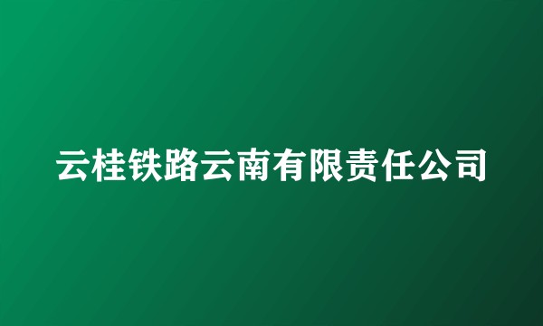 云桂铁路云南有限责任公司