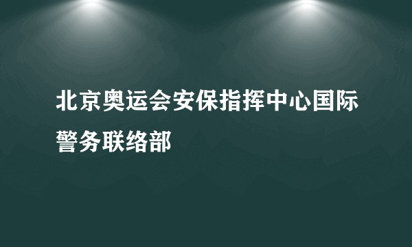 北京奥运会安保指挥中心国际警务联络部