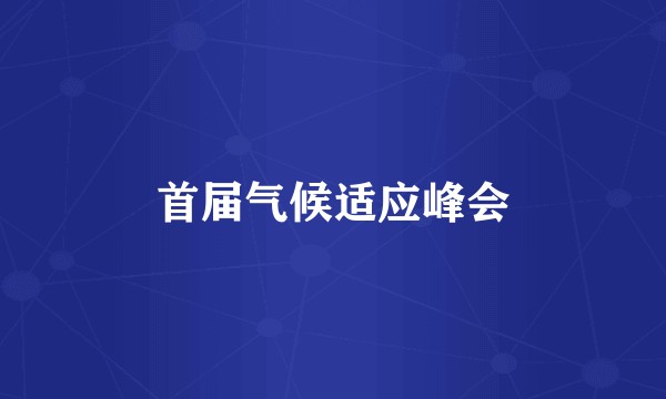 首届气候适应峰会