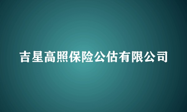 吉星高照保险公估有限公司