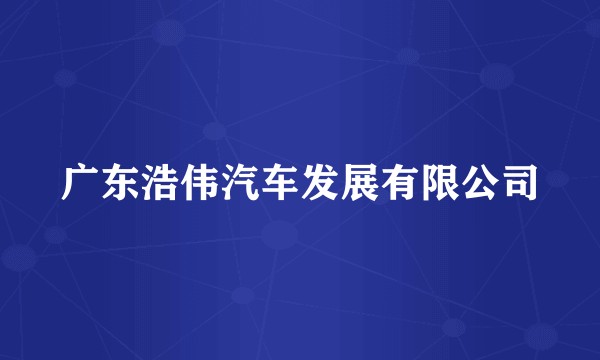 广东浩伟汽车发展有限公司