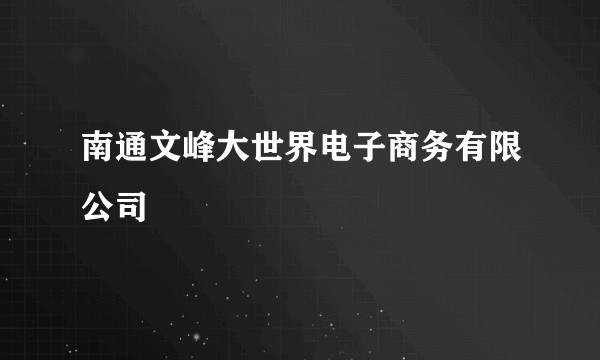 南通文峰大世界电子商务有限公司