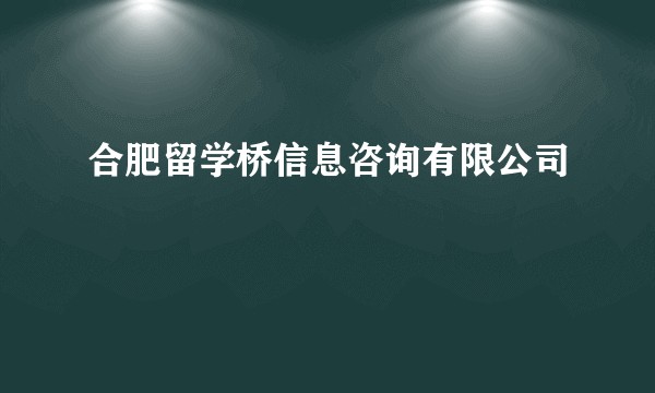 合肥留学桥信息咨询有限公司