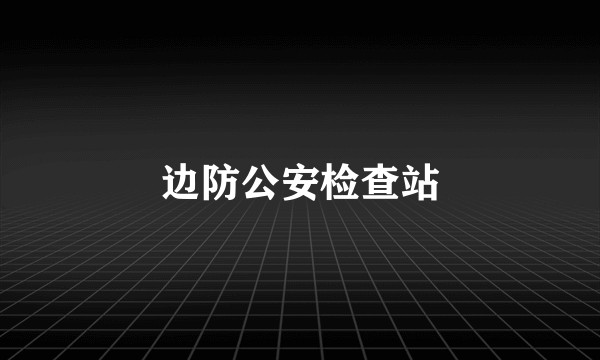 边防公安检查站
