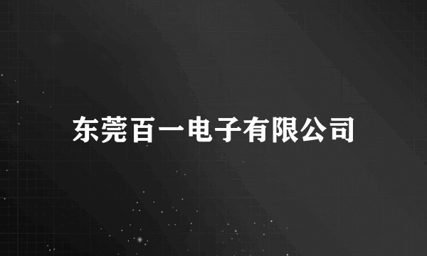 东莞百一电子有限公司