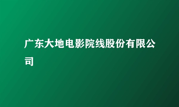 广东大地电影院线股份有限公司