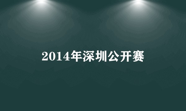 2014年深圳公开赛