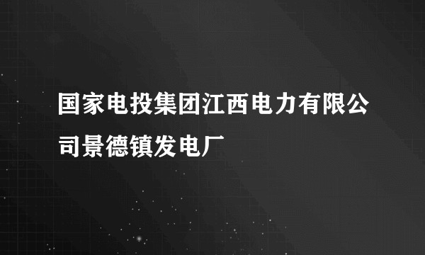 国家电投集团江西电力有限公司景德镇发电厂