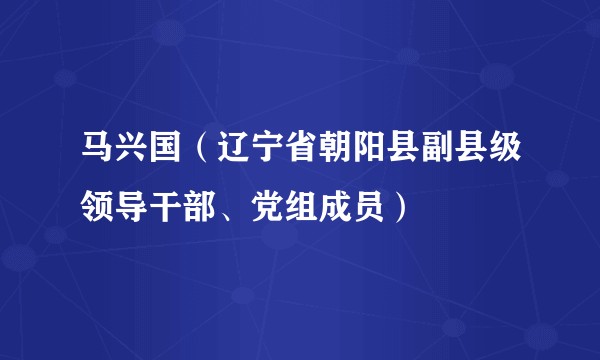 马兴国（辽宁省朝阳县副县级领导干部、党组成员）