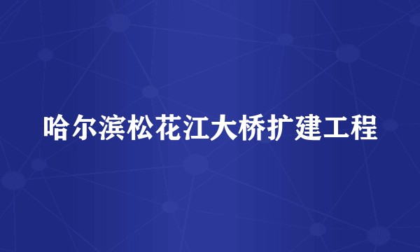 哈尔滨松花江大桥扩建工程