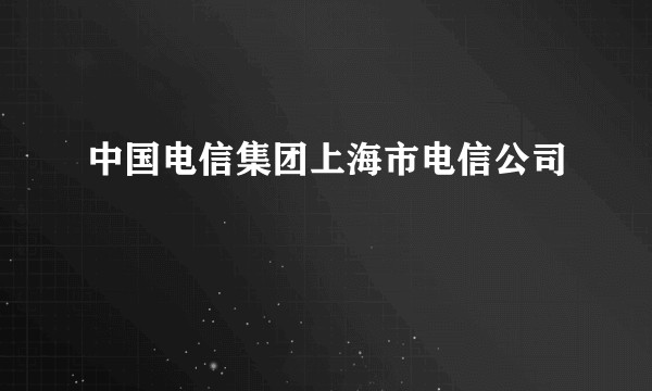 中国电信集团上海市电信公司