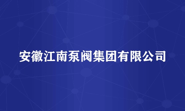 安徽江南泵阀集团有限公司