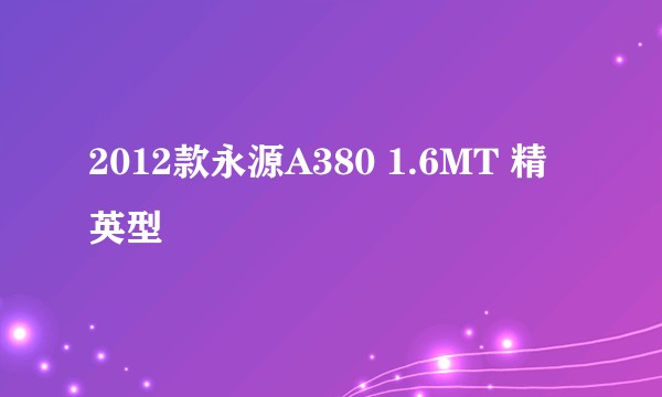 2012款永源A380 1.6MT 精英型