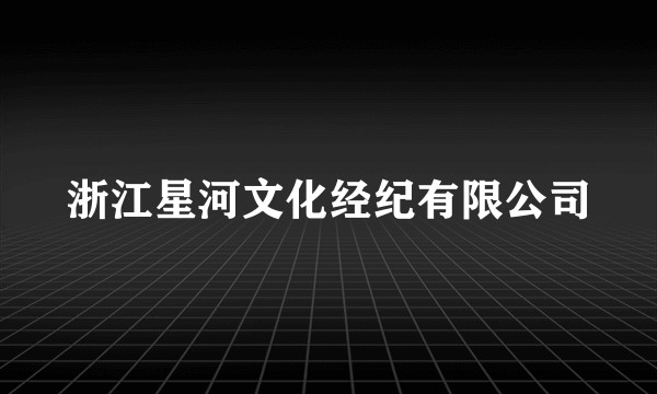 浙江星河文化经纪有限公司