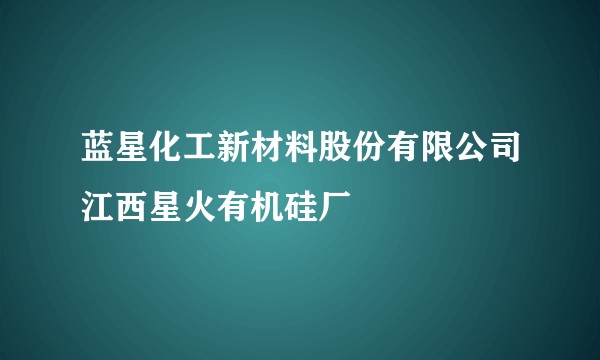 蓝星化工新材料股份有限公司江西星火有机硅厂