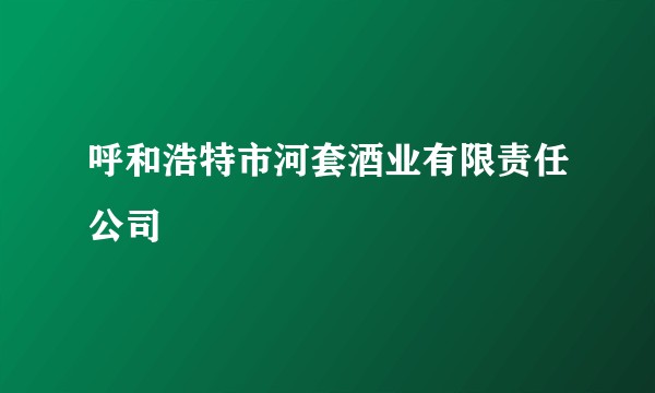 呼和浩特市河套酒业有限责任公司