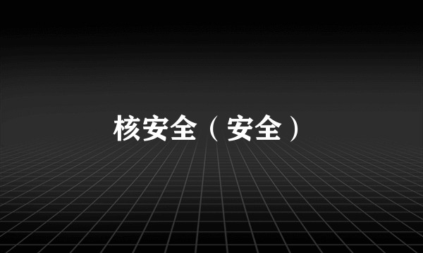 核安全（安全）