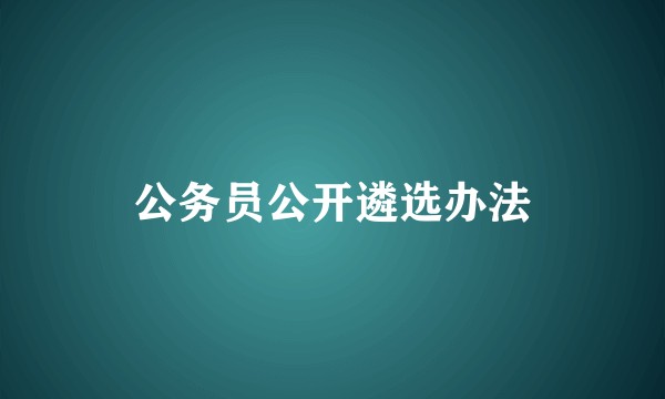 公务员公开遴选办法
