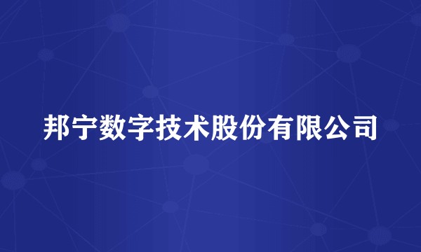 邦宁数字技术股份有限公司