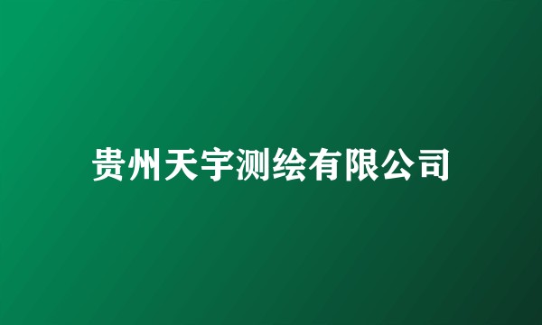 贵州天宇测绘有限公司