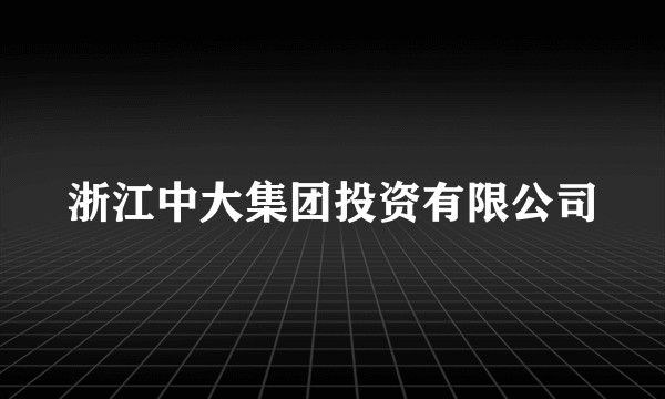 浙江中大集团投资有限公司