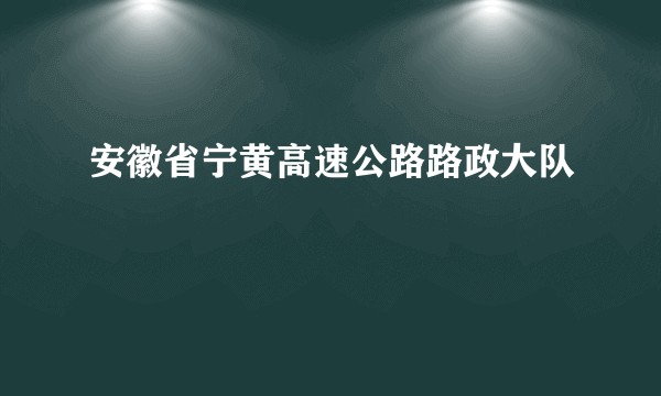 安徽省宁黄高速公路路政大队