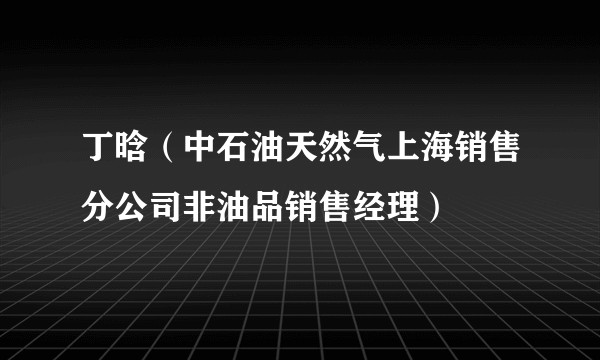 丁晗(中石油天然气上海销售分公司非油品销售经理)