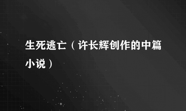 生死逃亡（许长辉创作的中篇小说）