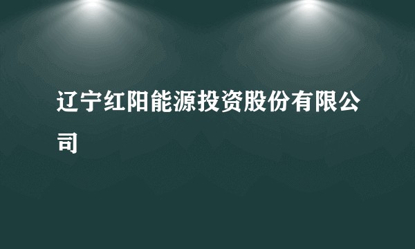 辽宁红阳能源投资股份有限公司