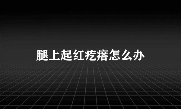 腿上起红疙瘩怎么办