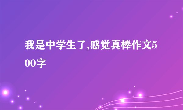 我是中学生了,感觉真棒作文500字
