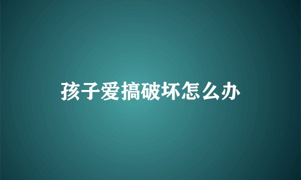 孩子爱搞破坏怎么办