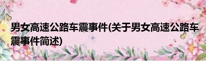 男女高速公路车震事件(关于男女高速公路车震事件简述)